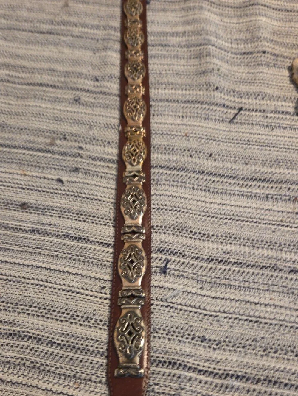 Brighton Brown Leather Belt with Silver Decorative Buckle
